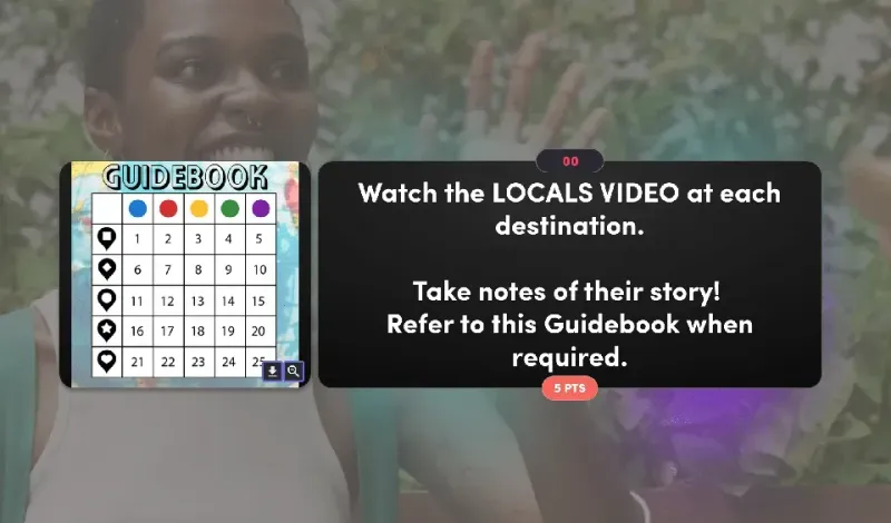 PAY ATTENTION TO YOUR GUIDES — Virtual Amazing Race feature