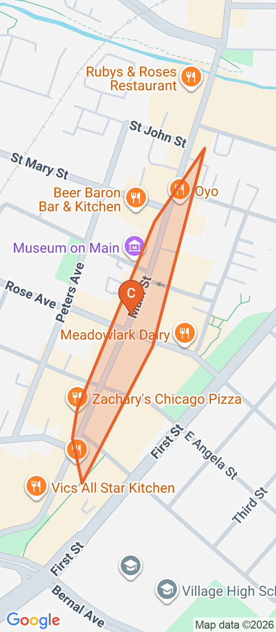 Map of the Downtown Pleasanton game zone in Pleasanton