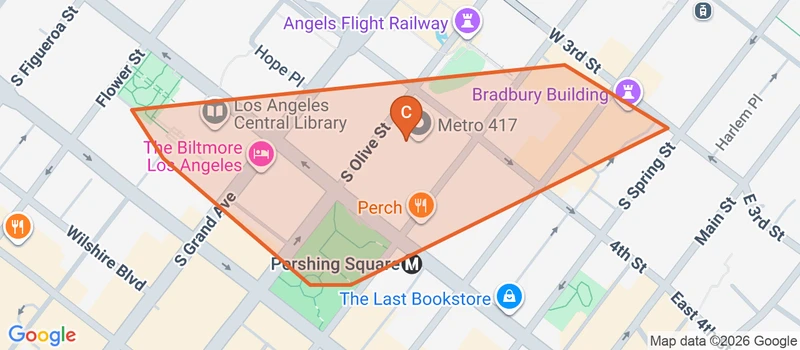 Map of the Downtown Los Angeles game zone in Los Angeles