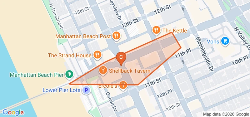Map of the Manhattan Beach game zone in Los Angeles