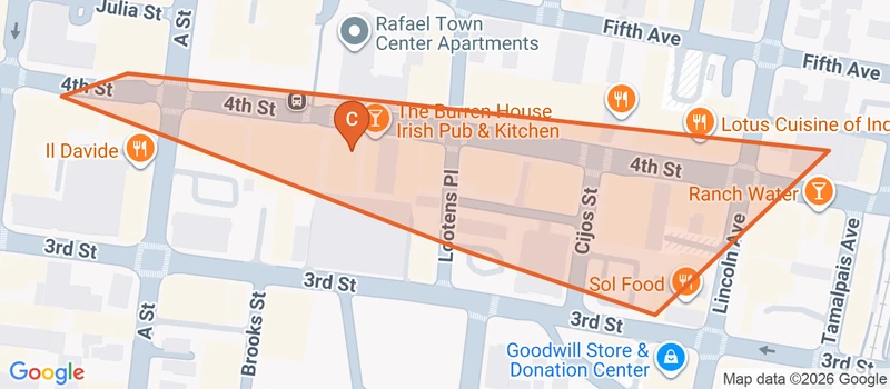 Map of the San Rafael game zone in San Rafael
