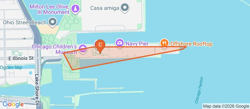 Map of the Navy Pier game zone in Chicago