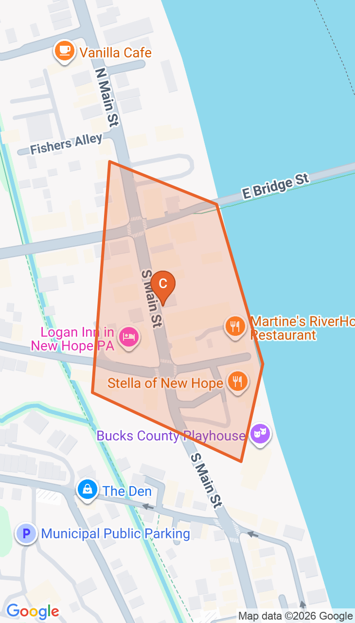 Map of the Downtown New Hope game zone in New Hope