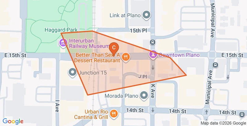 Map of the Dowtown game zone in Plano