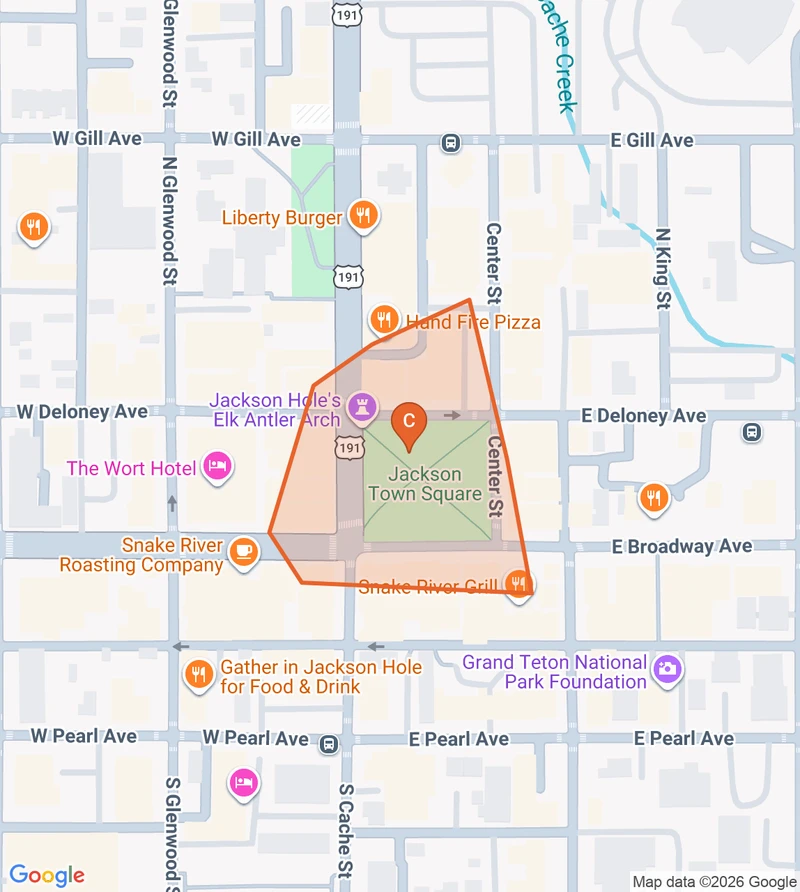 Map of the Downtown game zone in Jackson